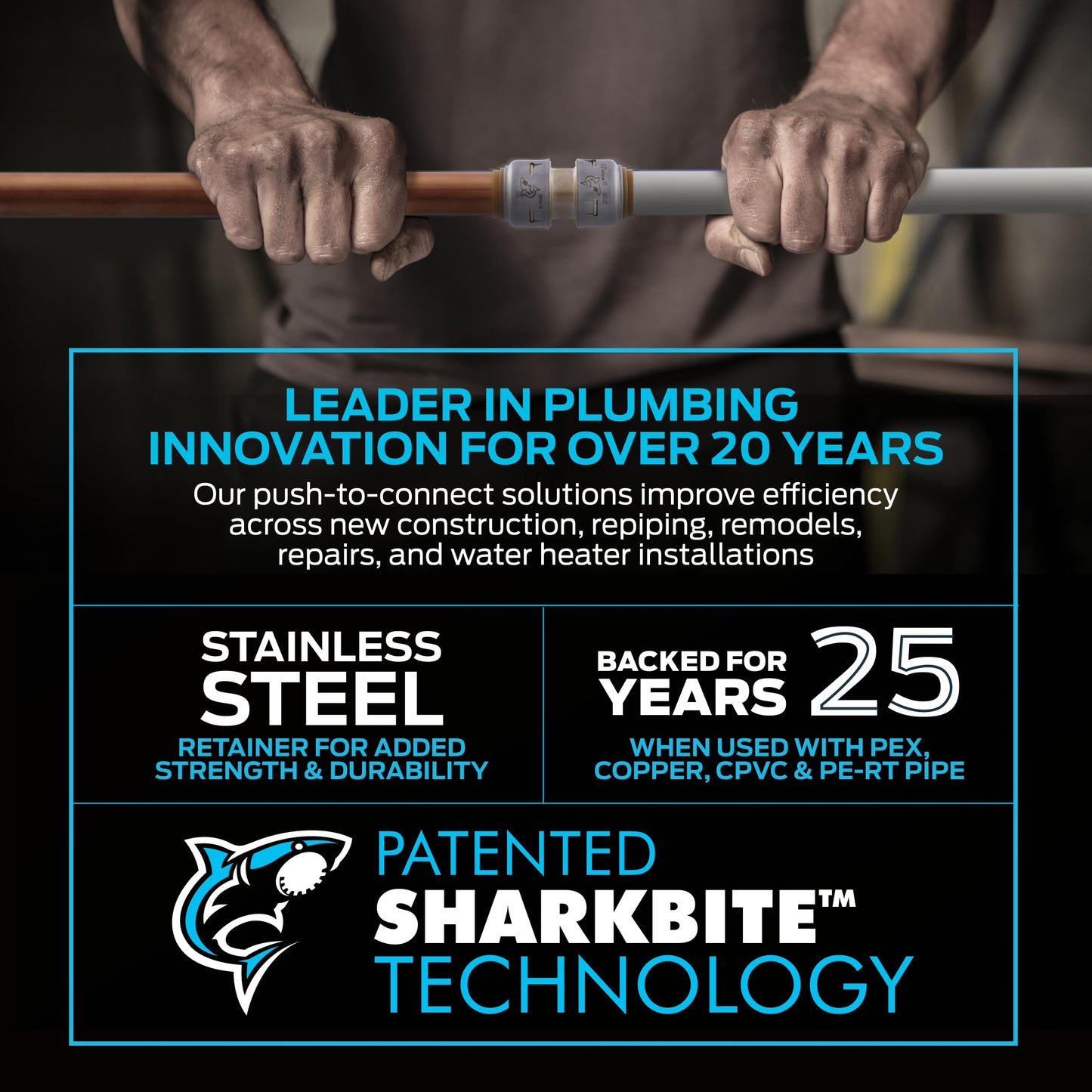 SharkBite Max 3/4 Inch 90 Degree Elbow, Push to Connect Brass Plumbing Fitting, PEX Pipe, Copper, CPVC, PE-RT, HDPE, UR256A