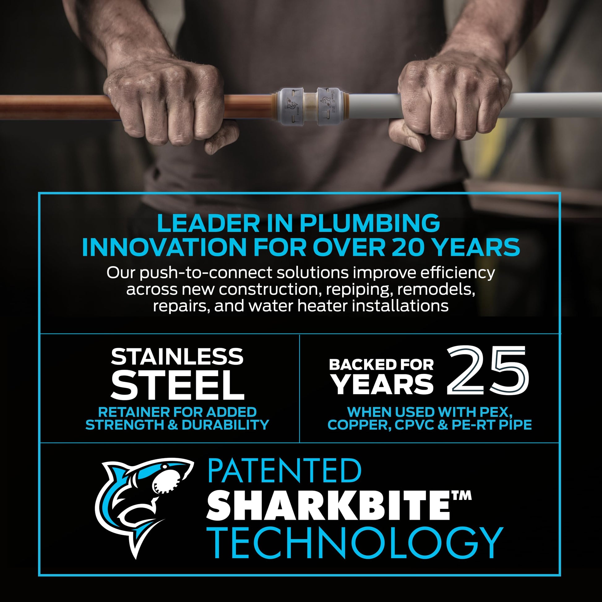 SharkBite Max 3/4 Inch 90 Degree Elbow, Push to Connect Brass Plumbing Fitting, PEX Pipe, Copper, CPVC, PE-RT, HDPE, UR256A