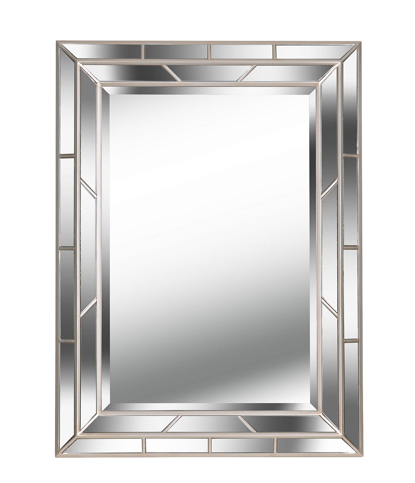 Medium Rectangle Bright Champagne Beveled Glass Contemporary Mirror (38 in. H x 28 in. W)