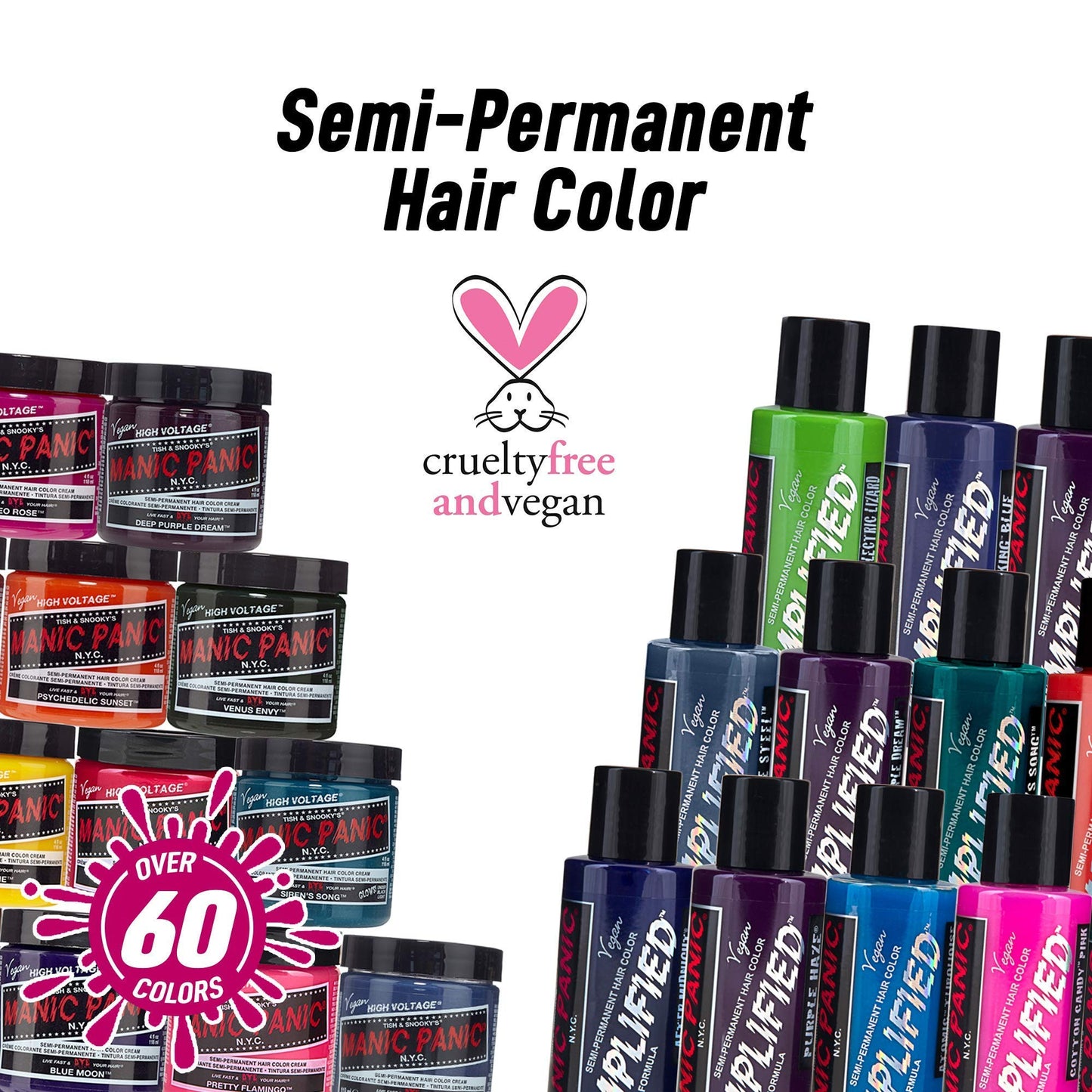 MANIC PANIC Classic Lie Locks Semi Permanent Hair Color - Medium Indigo Purple Hair Dye for Women & Men That Lasts 4-6 Weeks - Vegan, Ammonia & Cruelty-Free - Create & Mix Custom Shades (4oz)