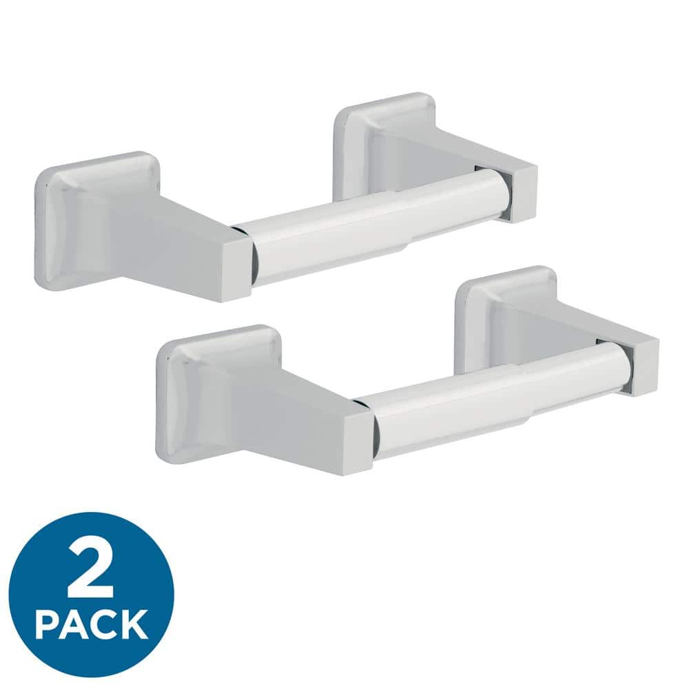 (2-Pack) Futura Wall Mount Spring-Loaded Toilet Paper Holder Bath Hardware Accessory in Polished Chrome