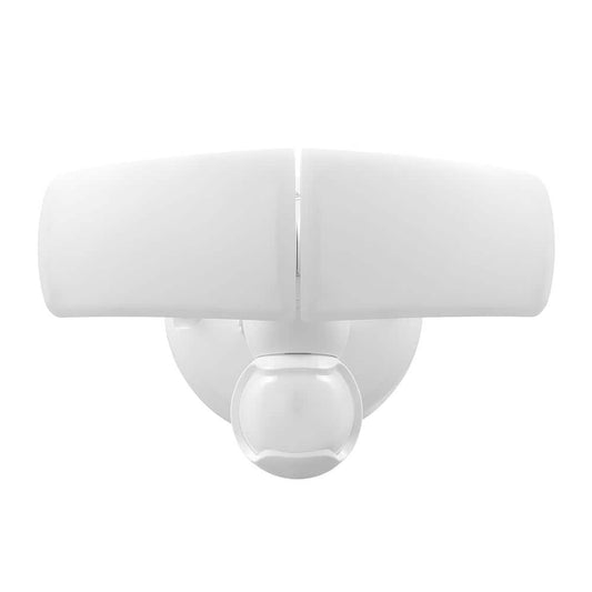 MaxDetect 240° White Motion Sensor Wired Outdoor 2-Head LED Security Flood Light 2000 Lumens