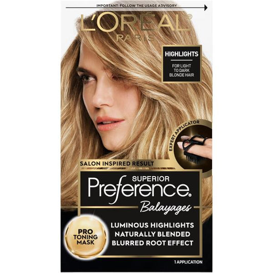 L'Oreal Paris Superior Preference Balayage Kit, Hair Dye for At-Home Highlighting with Pro Toning Mask, Light to Dark Blonde, 1 Kit