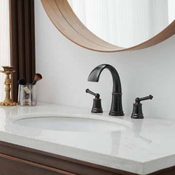 8 in. Widespread 2-Handle Waterfall Bathroom Faucet with Drain Assembly and Supply Line in Oil Rubbed Bronze