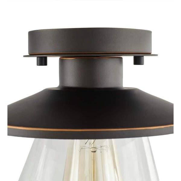 Northmoore 1-Light Oil Rubbed Bronze and Glass Semi-Flush Mount