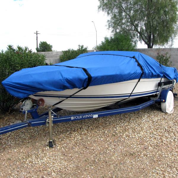 Budge B-601-X8 600 Denier V-Hull Runabout Boat Cover Gray 22' - 25' Long, 106" Beam Width Waterproof, UV Resistant