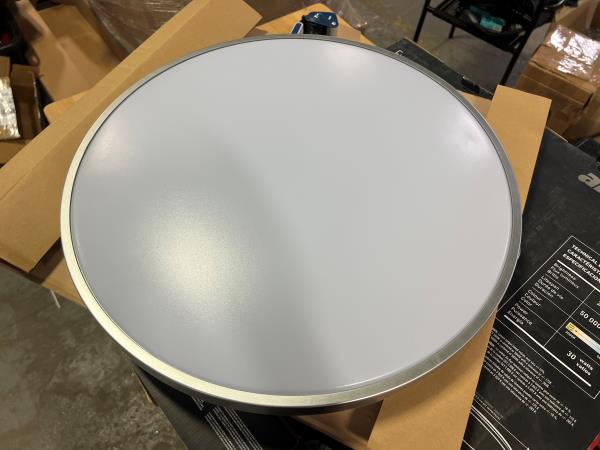 SHADE ONLY Europa 21 in. 1-Light Modern Silver Flush Mount Ceiling Light Fixture