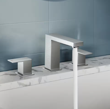 8 in. Widespread Double-Handle Low-Arc Bathroom Faucet in Brushed Nickel