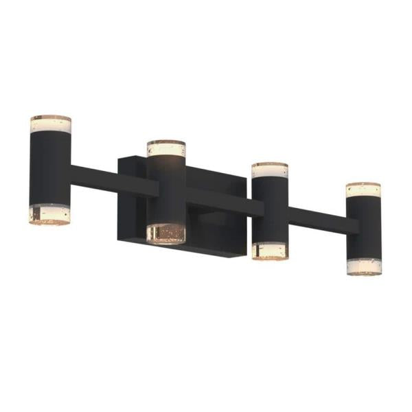 Mist 27 in. 4 Light Black Modern Integrated LED 5 CCT Vanity Light Bar for Bathroom