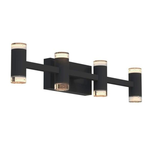 Mist 27 in. 4 Light Black Modern Integrated LED 5 CCT Vanity Light Bar for Bathroom