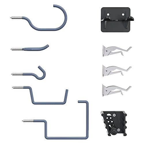 National Hardware N900-006 Garage Storage Tool Wall Hanger Hooks and Holder Clips for Brooms  Rakes  Bikes  Ladders  Gray
