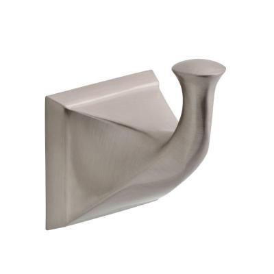 NO HARDWARE Everly Single Towel Hook Bath Hardware Accessory in Brushed Nickel