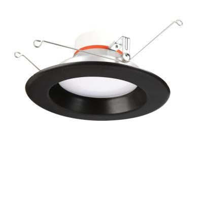 5/6 in. Integrated LED Recessed Retrofit Light Trim with CCT with Brushed Nickel and Dark Bronze Trims, (1-Pack)