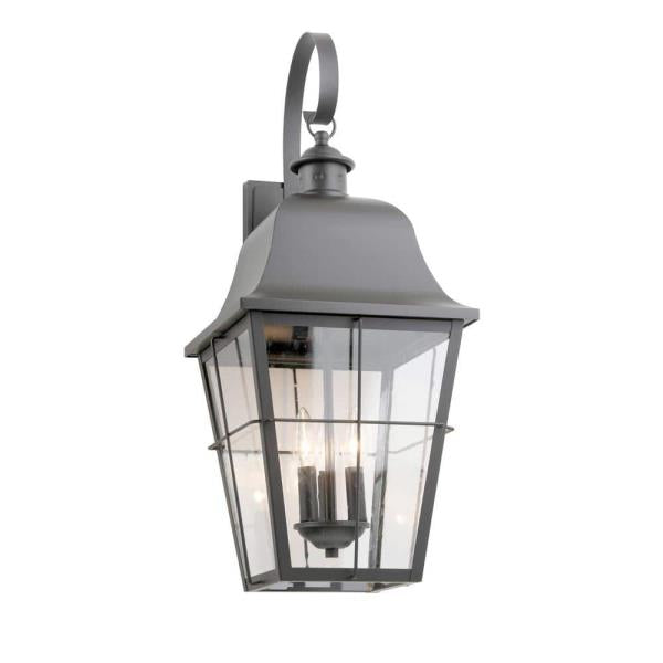 28''H Exterior Wall Espresso Bronze Finish Seeded Glass