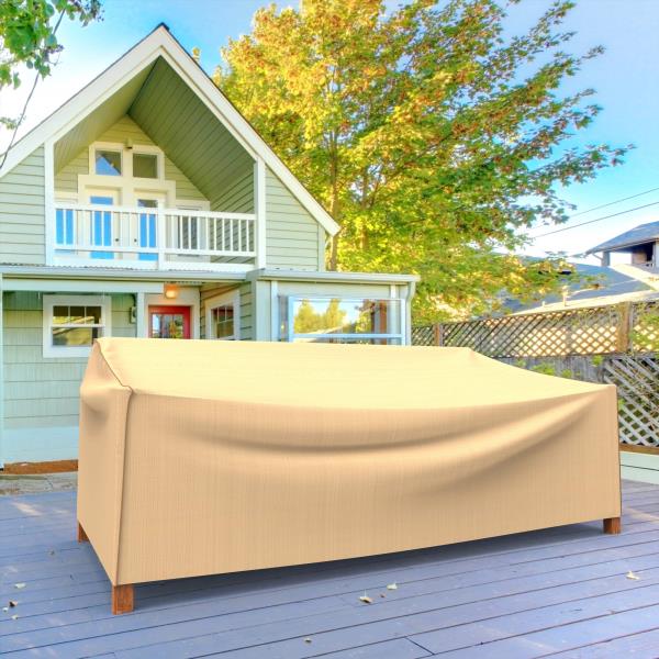 Budge Sedona Patio Sofa Cover, Tan, Extra Large