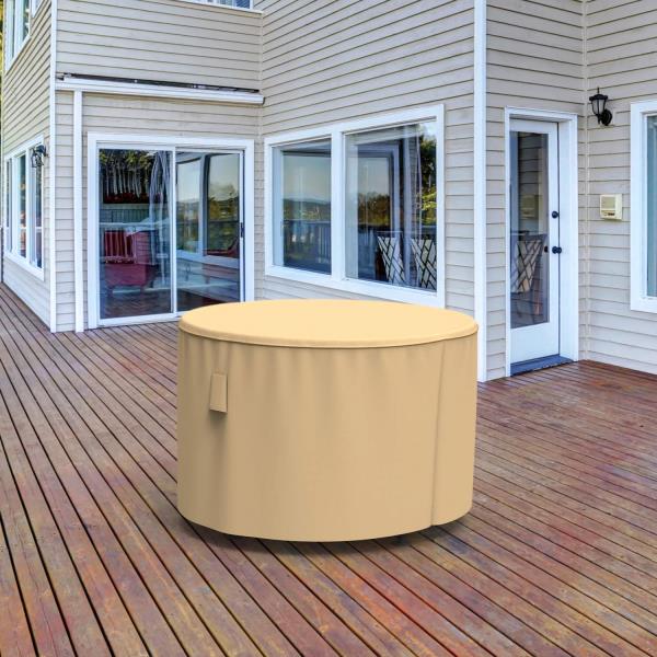 Budge NeverWet Savanna Round Patio Table Cover, Tan, Small