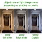 Low Profile 5 in. White Square LED Flush Mount with Night Light Feature J-Box Compatible Dimmable 500 Lumens (4-Pack)