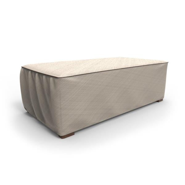 Budge P5A35PM1 English Garden Patio Ottoman / Coffee Table Cover Heavy Duty and Waterproof, Medium, Tan Tweed