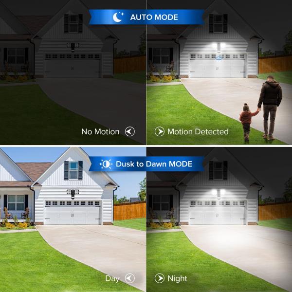 SANSI 36W 3600LM LED Motion Sensor Outdoor Light, 50,000 Hrs Lifespan Security Light, 350W Equiv 5000K Dusk to Dawn IP65 Flood Light, Super Bright for Backyard, Bright Series Black Motion Sensor Light