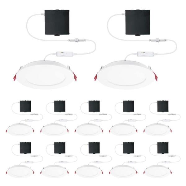 Pro Value Series LED 6 in Round Adj Color Temp Canless Recessed Light, 12-pack