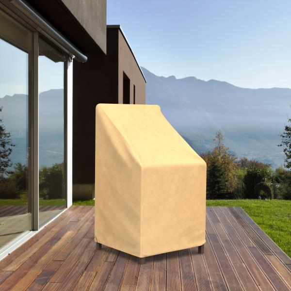 Budge All-Seasons Patio Stack of Chairs Cover / Barstool Cover (Tan)