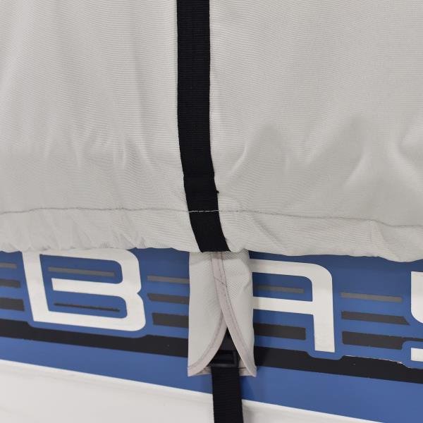 Budge B-611-X1 600 Denier Low Profile Flat Front Boat Cover Gray 12'-14' Long (Beam Width Up to 68") Waterproof, UV Resistant