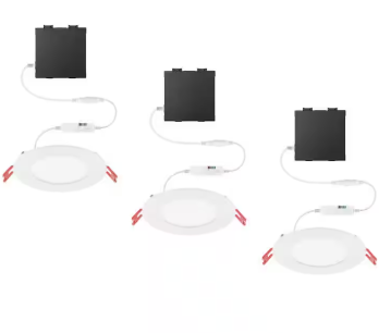 3-PACK Commercial Electric Slim 4 in Color Select LED Recessed Light Kit