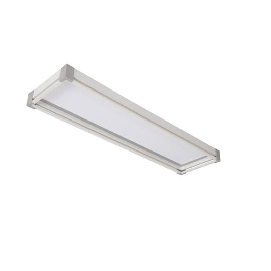 Sebastian 48 in. X 13 in. Modern White Satin Nickel CCT Selectable LED Flush Mount Ceiling Light 4000 Dimmable Lumens