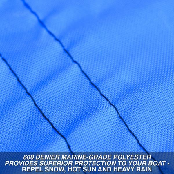 Budge 600 Denier Pontoon Cover Blue 17' - 20' Long (Beam Width Up to 110") Waterproof, UV Resistant
