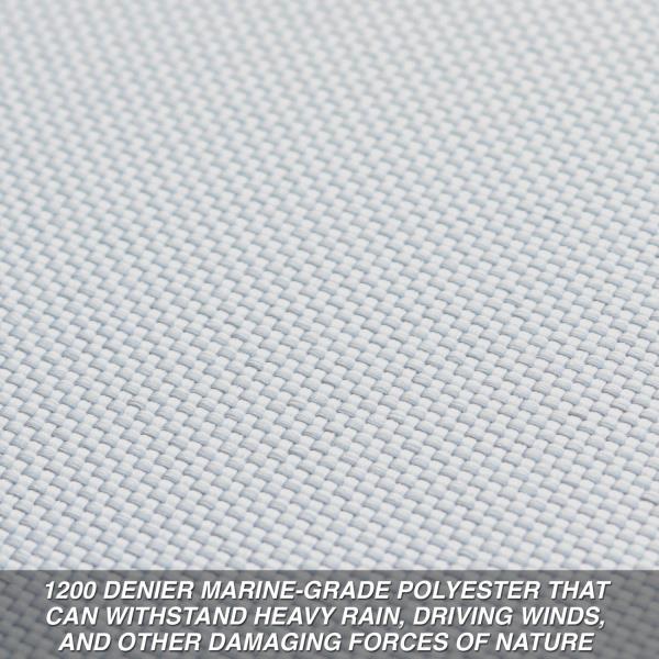 Budge 1200 Denier Boat Cover fits Center Console Flat Front/Skiff/Deck Boats B-1241-X8 (24' to 26' Long, Gray)