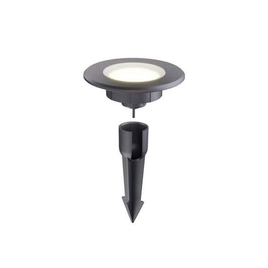 150 Lumens Low Voltage Black Integrated LED Round Outdoor InGround Well/Deck Light