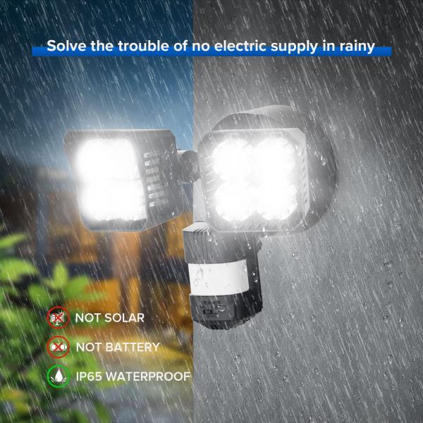 SANSI 36W 3600LM LED Motion Sensor Outdoor Light, 50,000 Hrs Lifespan Security Light, 350W Equiv 5000K Dusk to Dawn IP65 Flood Light, Super Bright for Backyard, Bright Series Black Motion Sensor Light