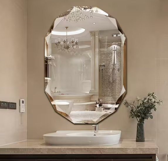 30 in. W X 36 in. H Rectangular Frameless Beveled Edge Wall Bathroom Vanity Mirror