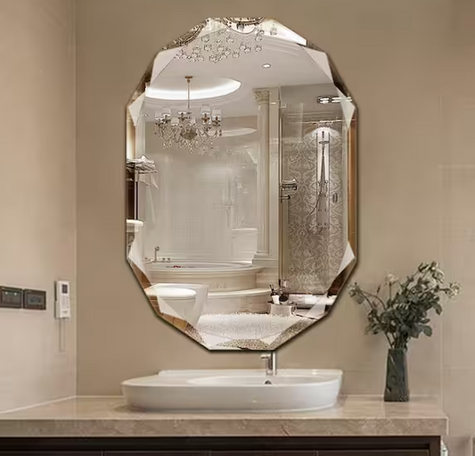 30 in. W X 36 in. H Rectangular Frameless Beveled Edge Wall Bathroom Vanity Mirror