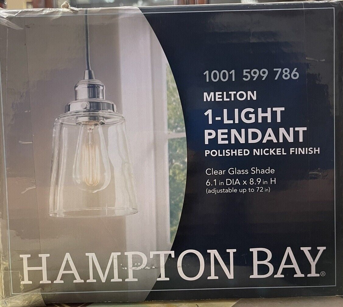 Melton 1-Light Polished Nickel Pendant with Clear Glass Shade Polished Nickel