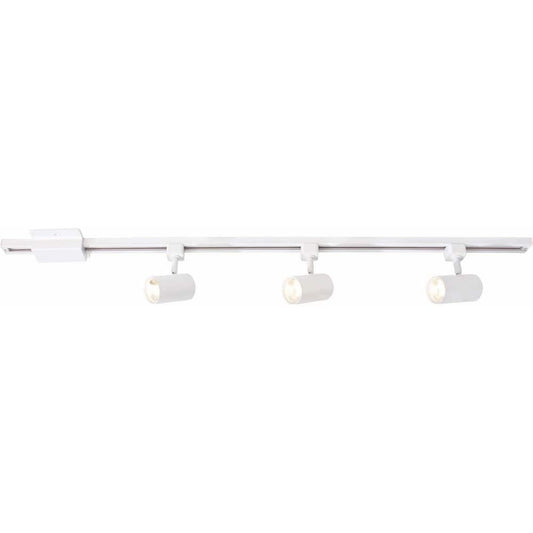 4 Ft. White Integrated LED Linear Track Lighting Kit with Mini-Cylinder Step Heads 3-Light