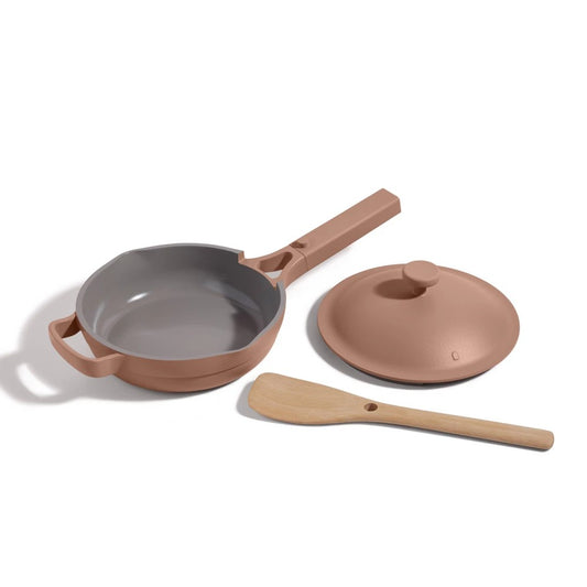 Our Place 8.5" Ceramic Nonstick Mini Always Pan Spice: Ergonomic Handle, Stainless Steel, Even-Heating, Includes Spatula