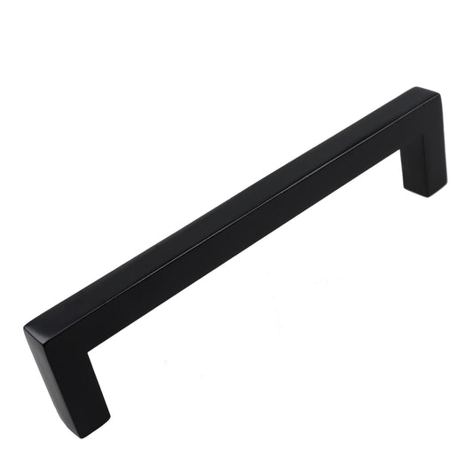 5 in. Matte Black Solid Square Slim Cabinet Drawer Bar Pulls (10-Pack)