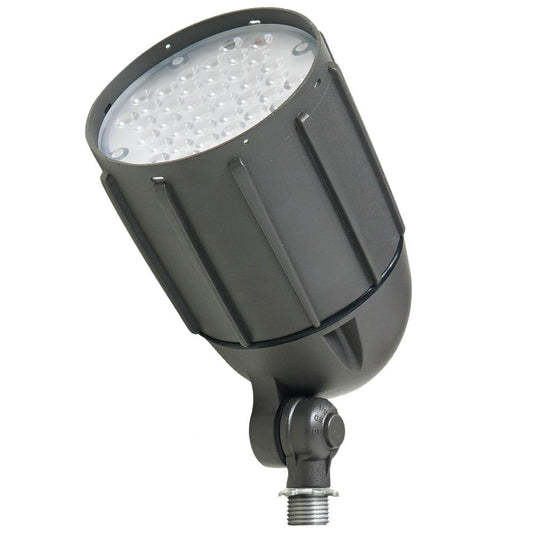 30W Line Voltage Bronze Integrated Outdoor LED Bullet Flood Light and Adjustable Mounting Bracket for Landscape Lighting