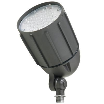 30W Line Voltage Bronze Integrated Outdoor LED Bullet Flood Light and Adjustable Mounting Bracket for Landscape Lighting