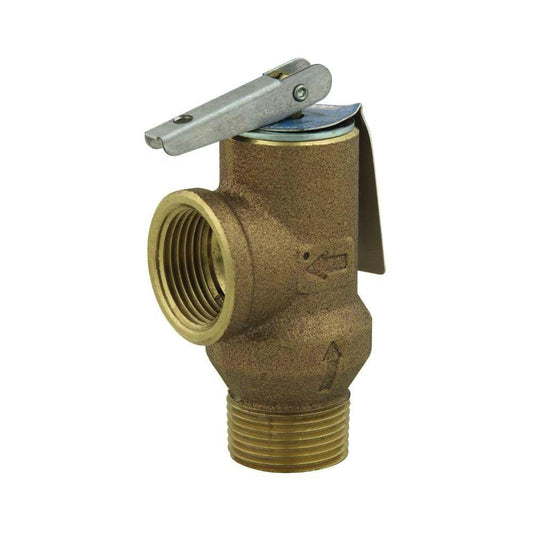 3/4 in Lead Free Copper Poppet Type Pressure Relief Valve, Test Lever, 150 PSI