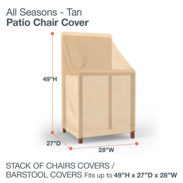 Budge All-Seasons Patio Stack of Chairs Cover / Barstool Cover (Tan)