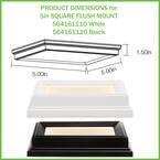 Low Profile 5 in. White Square LED Flush Mount with Night Light Feature J-Box Compatible Dimmable 500 Lumens (4-Pack)