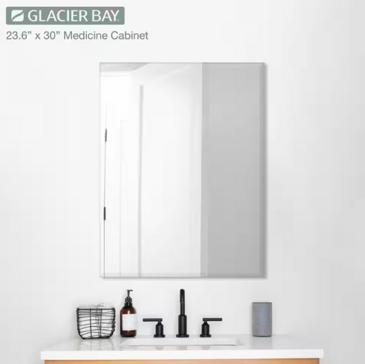 23-5/8 in. X 30 in. Recessed or Surface Mount Beveled Frameless Medicine Cabinet