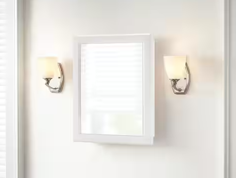 15.1 in. W X 19.2 in. H Rectangular Wood Composite Medicine Cabinet with Mirror