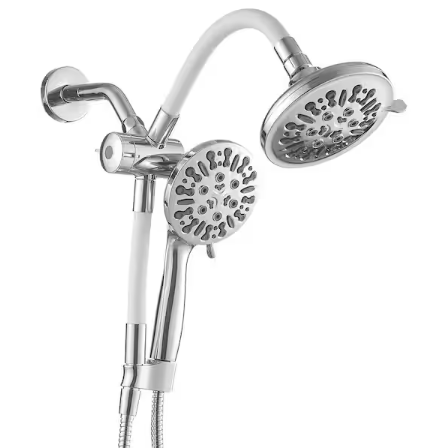 8-Spray Shower Faucet Set Hand Held Shower & Rain Shower in Chrome