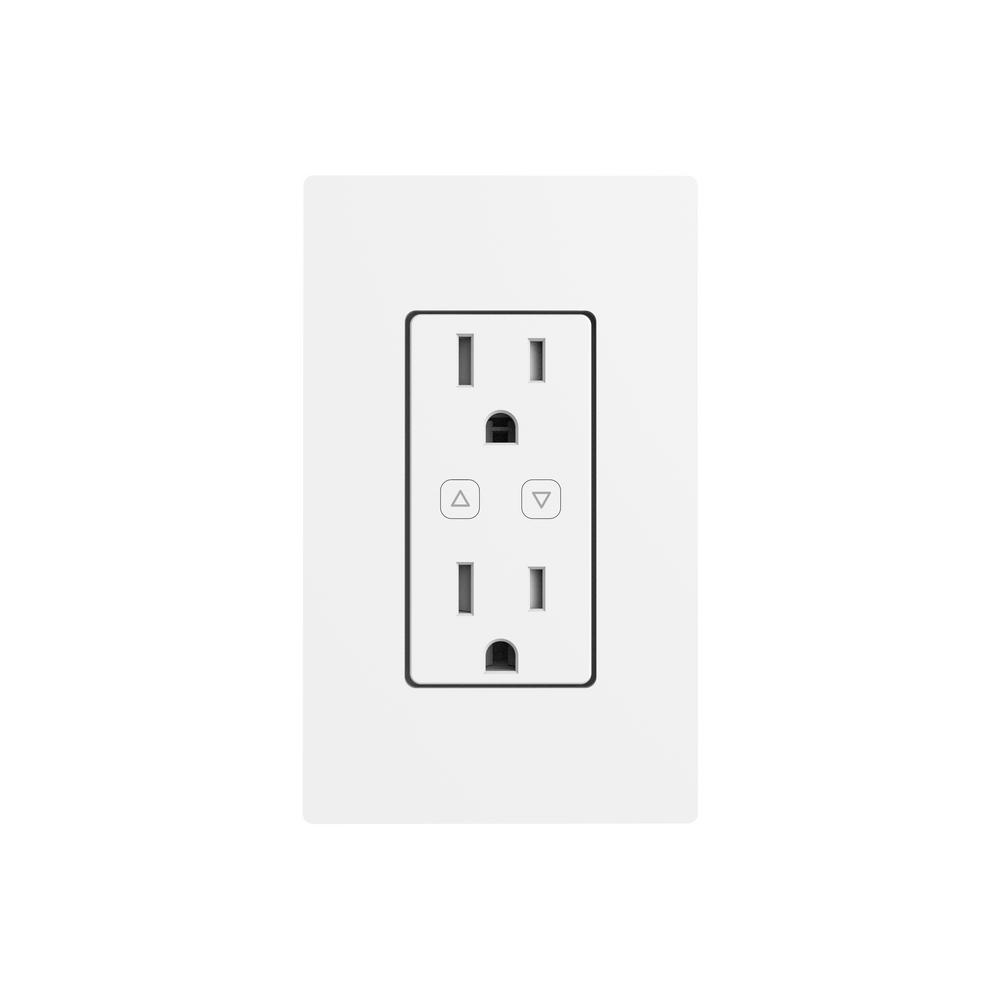 Smart 15 Amp 120-Volt Tamper Resistant White Duplex Outlet Powered by Hubspace (1-pack)