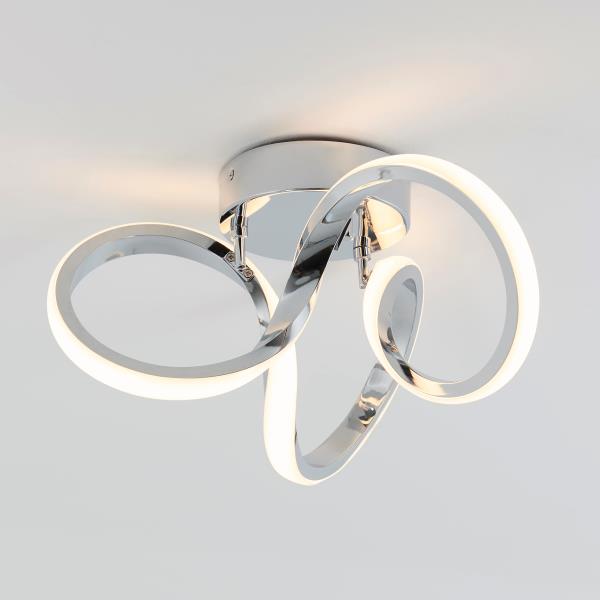 Artika Swirl Flush Mount Light Fixture, Chrome