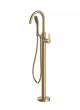 Single-Handle Freestanding Tub Faucet in Brushed Bronze