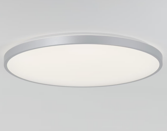 SHADE ONLY Europa 21 in. 1-Light Modern Silver Flush Mount Ceiling Light Fixture
